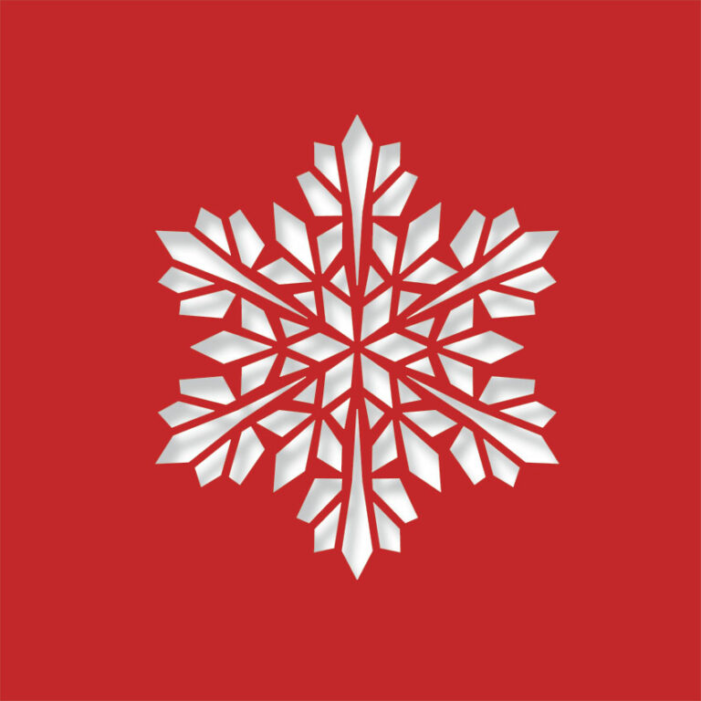 modern snowflake bright red